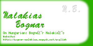 malakias bognar business card